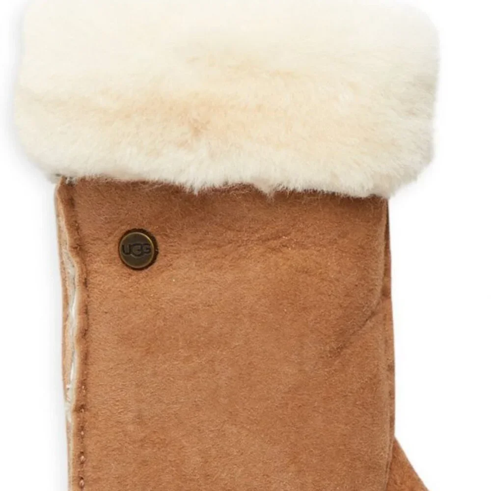 NEW UGG Kid Sheepskin Suede Fur Cuff Mittens